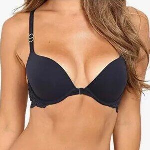 Stella McCartney Smooth & Lace Racerback Plunge Bra Night Sky